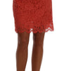 Dolce &amp; Gabbana Orange Macramé Lace Pencil Skirt