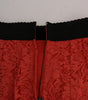 Dolce &amp; Gabbana Orange Macramé Lace Pencil Skirt