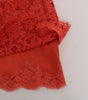 Dolce &amp; Gabbana Orange Macramé Lace Pencil Skirt