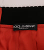 Dolce &amp; Gabbana Orange Macramé Lace Pencil Skirt