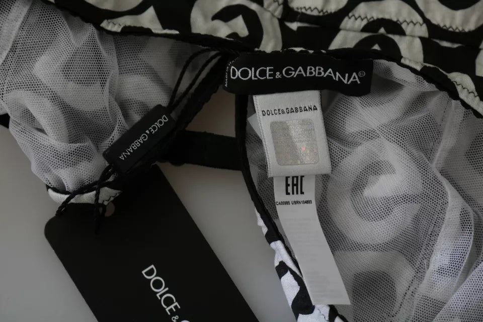 Maillot de bain sans manches imprimé DG Mania noir Dolce & Gabbana