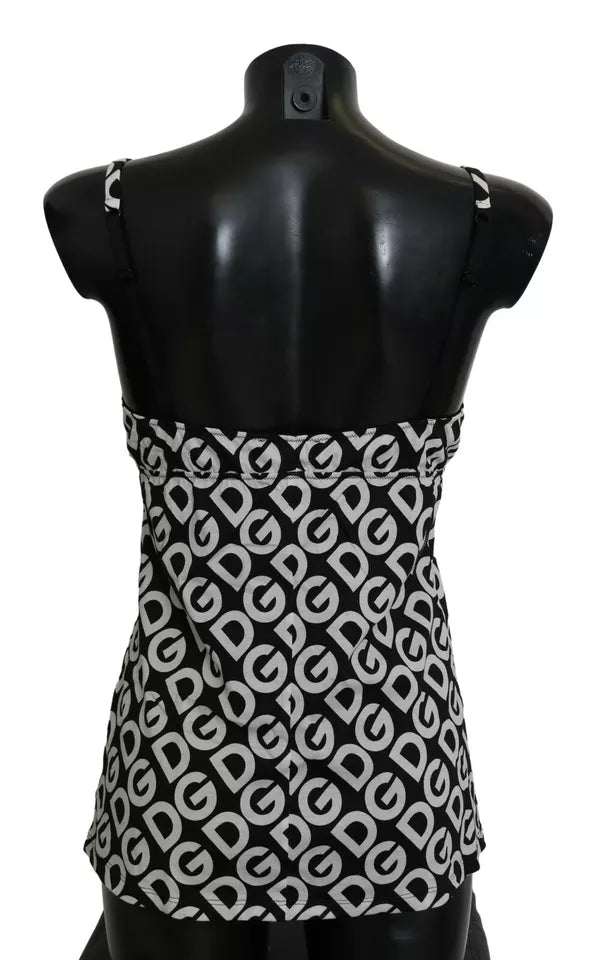 Maillot de bain sans manches imprimé DG Mania noir Dolce & Gabbana