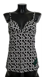 Maillot de bain sans manches imprimé DG Mania noir Dolce & Gabbana