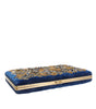 Dolce & Gabbana Blue Velvet Gold Frame Clutch Evening Party Purse Bag