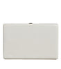 Dolce & Gabbana White Leather Gold Frame Clutch Evening Party Purse Bag