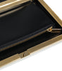Dolce & Gabbana White Leather Gold Frame Clutch Evening Party Purse Bag
