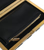 Dolce & Gabbana Black White Gold Frame Clutch Evening Party Purse Bag