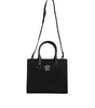 Sac fourre-tout à bandoulière en toile et cuir noir avec logo Versace