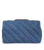 Versace Blue Quilted Denim Leather Crossbody Shoulder Bag