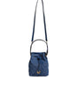 Sac bandoulière en cuir denim matelassé bleu Versace