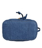 Sac bandoulière en cuir denim matelassé bleu Versace