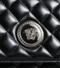 Versace Black Quilted Lambskin Leather Crossbody Shoulder Bag