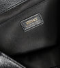 Versace Black Top Handle Grainy Calfskin Leather Crossbody Bag