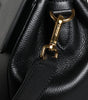 Versace Black Top Handle Grainy Calfskin Leather Crossbody Bag