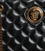 Versace Black Quilted Nappa Leather Shoulder Chain Strap Bag