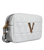 Versace White Quilted Nappa Leather Crossbody Shoulder Bag