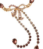 Dolce & Gabbana Gold Tone Brass Crystal Embellished Belt