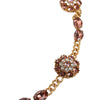 Dolce & Gabbana Gold Tone Brass Crystal Embellished Belt