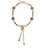 Dolce & Gabbana Gold Tone Brass Crystal Embellished Belt
