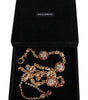 Dolce & Gabbana Gold Tone Brass Crystal Embellished Belt