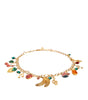 Dolce & Gabbana Gold Tone Brass Fruity Crystal Embellished Waist Chain Belt