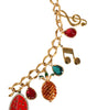 Dolce & Gabbana Gold Tone Brass Fruity Crystal Embellished Waist Chain Belt