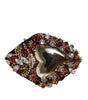 Broche Dolce &amp; Gabbana en laiton doré ornée de cristaux Sacré-Cœur