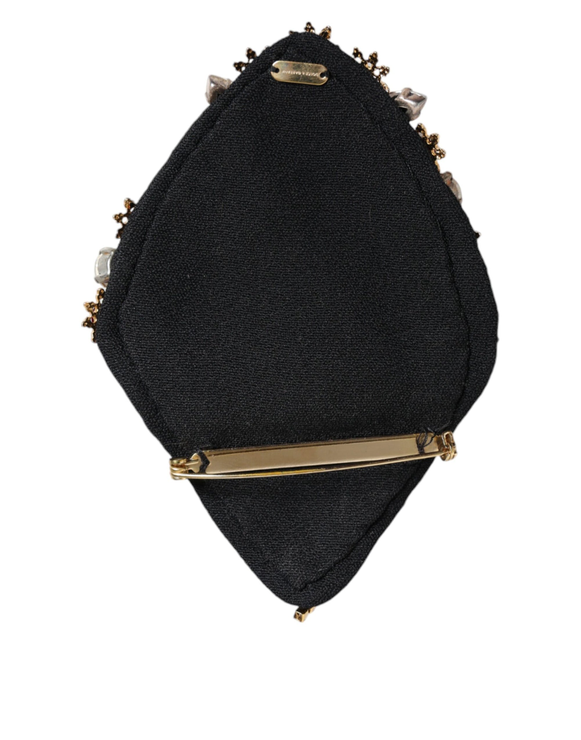 Broche Dolce &amp; Gabbana en laiton doré ornée de cristaux Sacré-Cœur