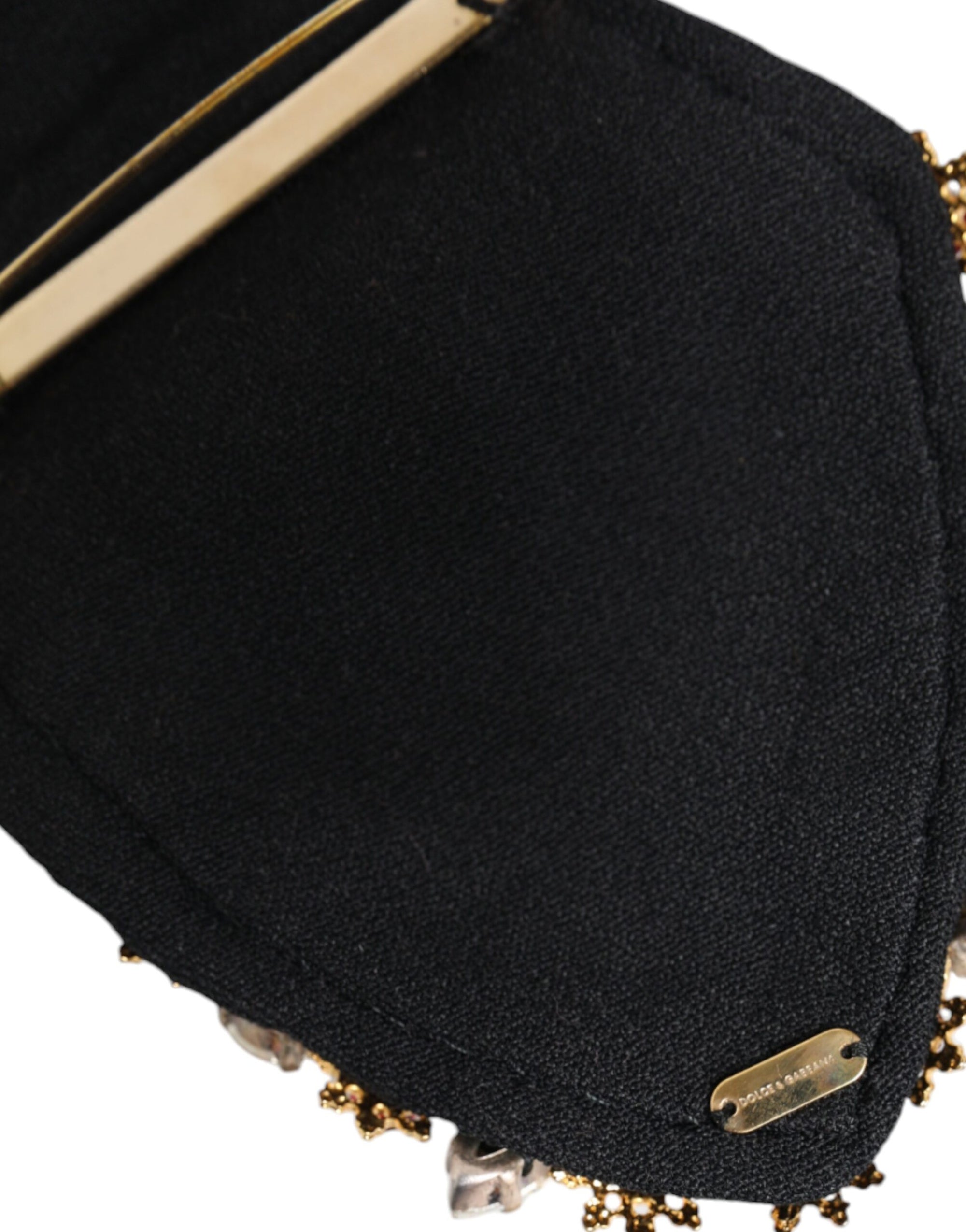 Broche Dolce &amp; Gabbana en laiton doré ornée de cristaux Sacré-Cœur