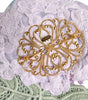 Dolce &amp; Gabbana Multicolor Hydrangea Gold Brass Pin Brooch