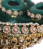 Dolce & Gabbana Green Gold Crystal Fur Headset Audio AUX Headphones