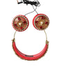 Dolce & Gabbana Red Nappa Leather Floral Crystal Headphone