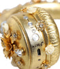 Dolce & Gabbana Gold Leather Floral Crystal Angel Headset Headphones
