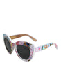 Dolce &amp; Gabbana Multicolor Wood Crystal Brass Frame Floral Hand Paint Sunglasses