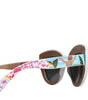 Dolce &amp; Gabbana Multicolor Wood Crystal Brass Frame Floral Hand Paint Sunglasses