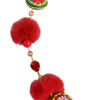 Dolce & Gabbana Gold Brass Red Fur Crystal Waist Torero Belt