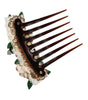 Dolce & Gabbana Brown Plastic Crystal Floral Women Hair Comb