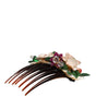 Dolce & Gabbana Brown Plastic Crystal Floral Women Hair Comb