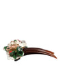 Dolce & Gabbana Brown Plastic Crystal Floral Women Hair Comb