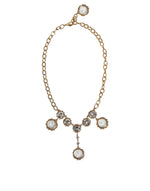 Collier Dolce &amp; Gabbana avec chaîne en or, horloge en laiton et cristal