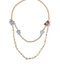 Collier Dolce &amp; Gabbana en laiton doré avec perles en cristal superposées et motif floral