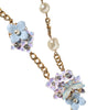 Collier Dolce &amp; Gabbana en laiton doré avec perles en cristal superposées et motif floral