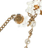 Collier Dolce &amp; Gabbana en laiton doré avec perles en cristal superposées et motif floral