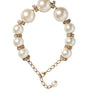 Collier Dolce &amp; Gabbana en or avec perles et cristaux blancs