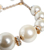 Collier Dolce &amp; Gabbana en or avec perles et cristaux blancs
