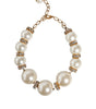 Collier Dolce &amp; Gabbana en or avec perles et cristaux blancs