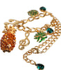 Collier musical Dolce & Gabbana en laiton doré avec chaîne et cristaux ananas