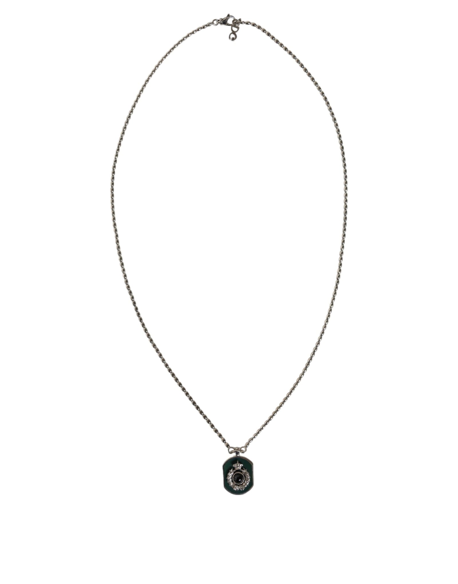 Collier Dolce &amp; Gabbana en argent sterling 925 avec pendentif en forme de barre et logo