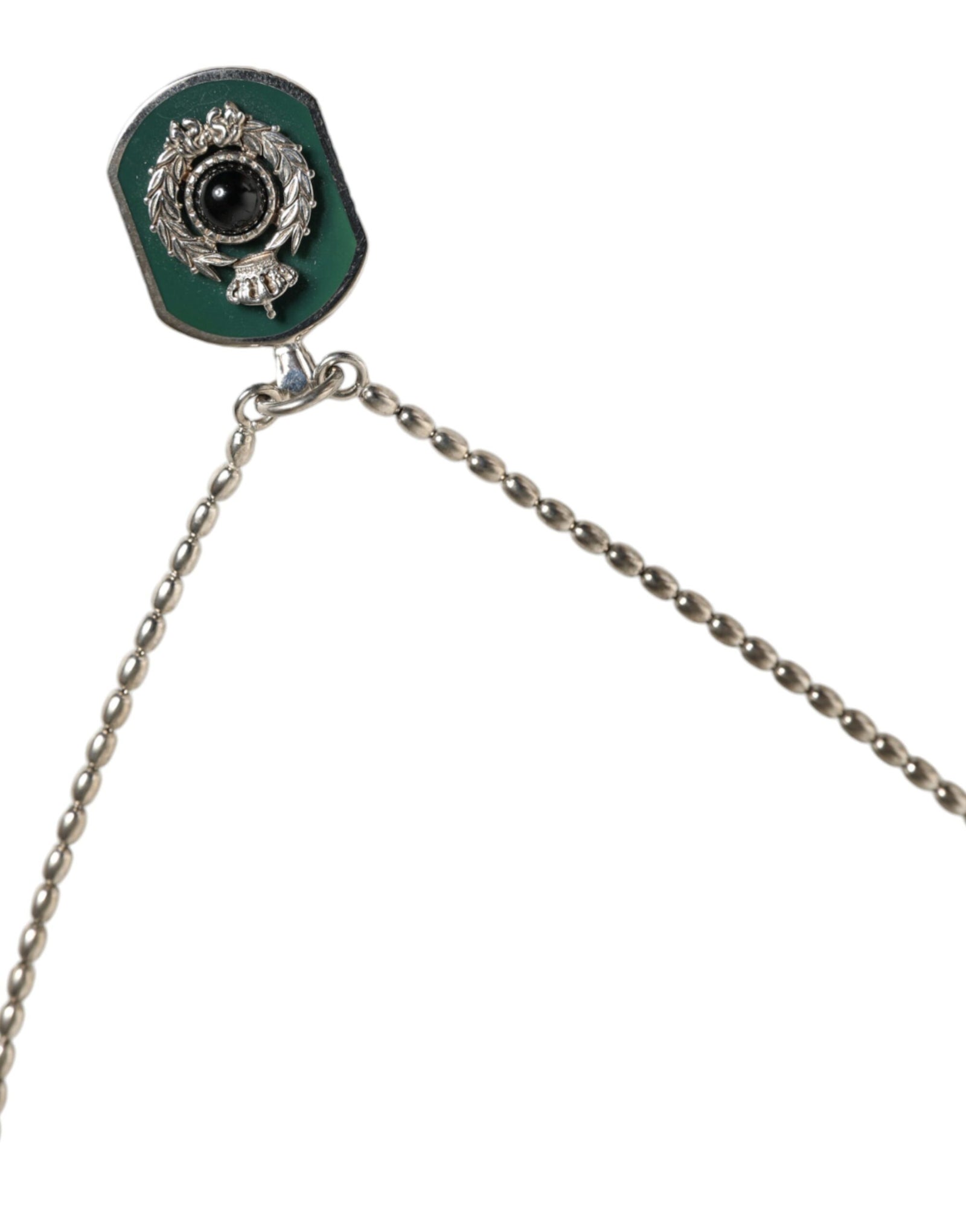 Collier Dolce &amp; Gabbana en argent sterling 925 avec pendentif en forme de barre et logo