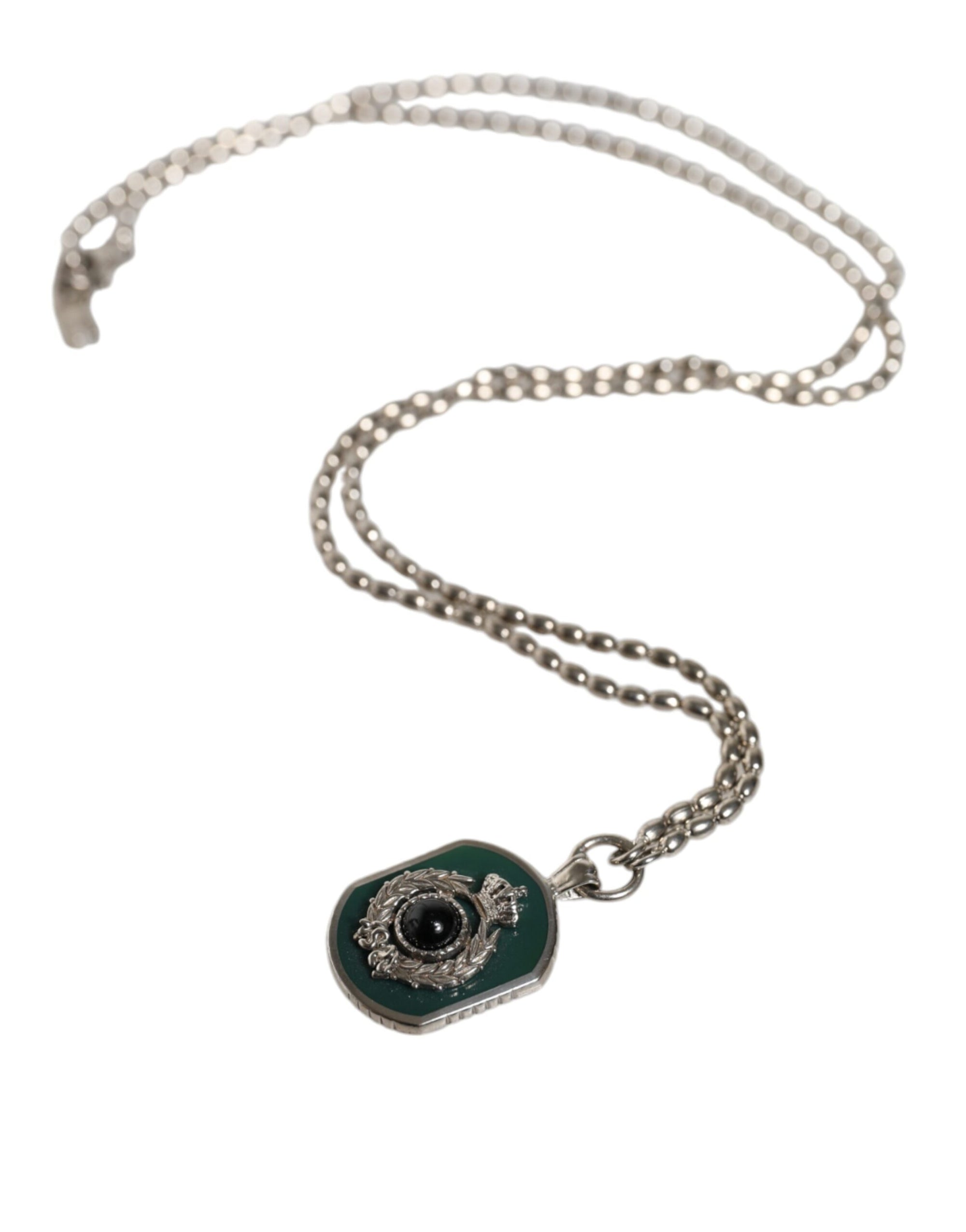 Collier Dolce &amp; Gabbana en argent sterling 925 avec pendentif en forme de barre et logo
